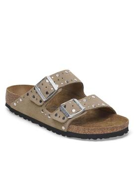 Sandalias Birkenstock con tachas taupe mujer