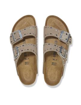 Sandalias Birkenstock con tachas taupe mujer