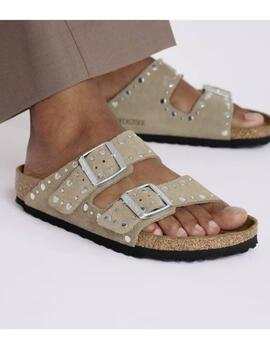 Sandalias Birkenstock con tachas taupe mujer