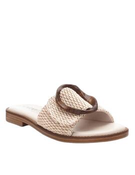 Sandalias Carmela beige tipo mule mujer