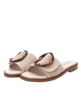 Sandalias Carmela beige tipo mule mujer