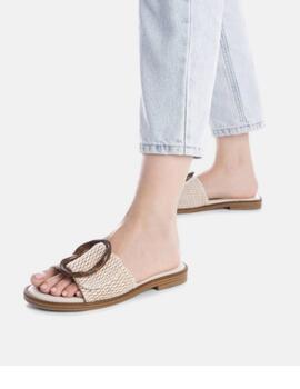 Sandalias Carmela beige tipo mule mujer