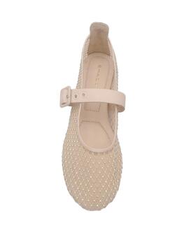 Bailarina Shaddy rejilla y brillantes beige mujer