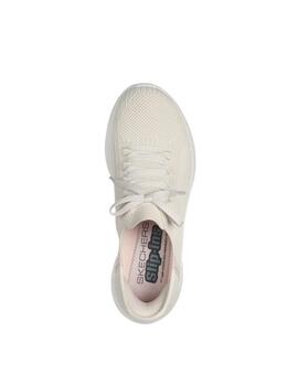 Deportiva Skechers Slipins natural sin cordones