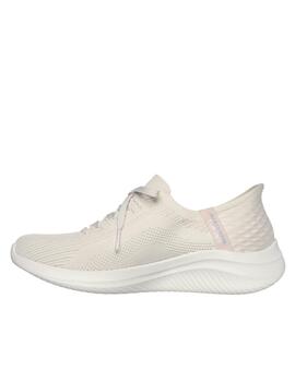 Deportiva Skechers Slipins natural sin cordones