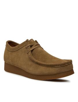 Zapato de Clarks Wallabe dark sand hombre