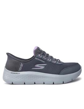 Skechers slipins waterproof en gris mujer