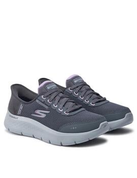 Skechers slipins waterproof en gris mujer