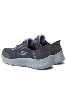 Skechers slipins waterproof en gris mujer