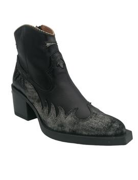 Botines Nemonic en negro y plomo 2353 mujer