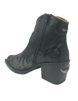 Botines Nemonic en negro y plomo 2353 mujer