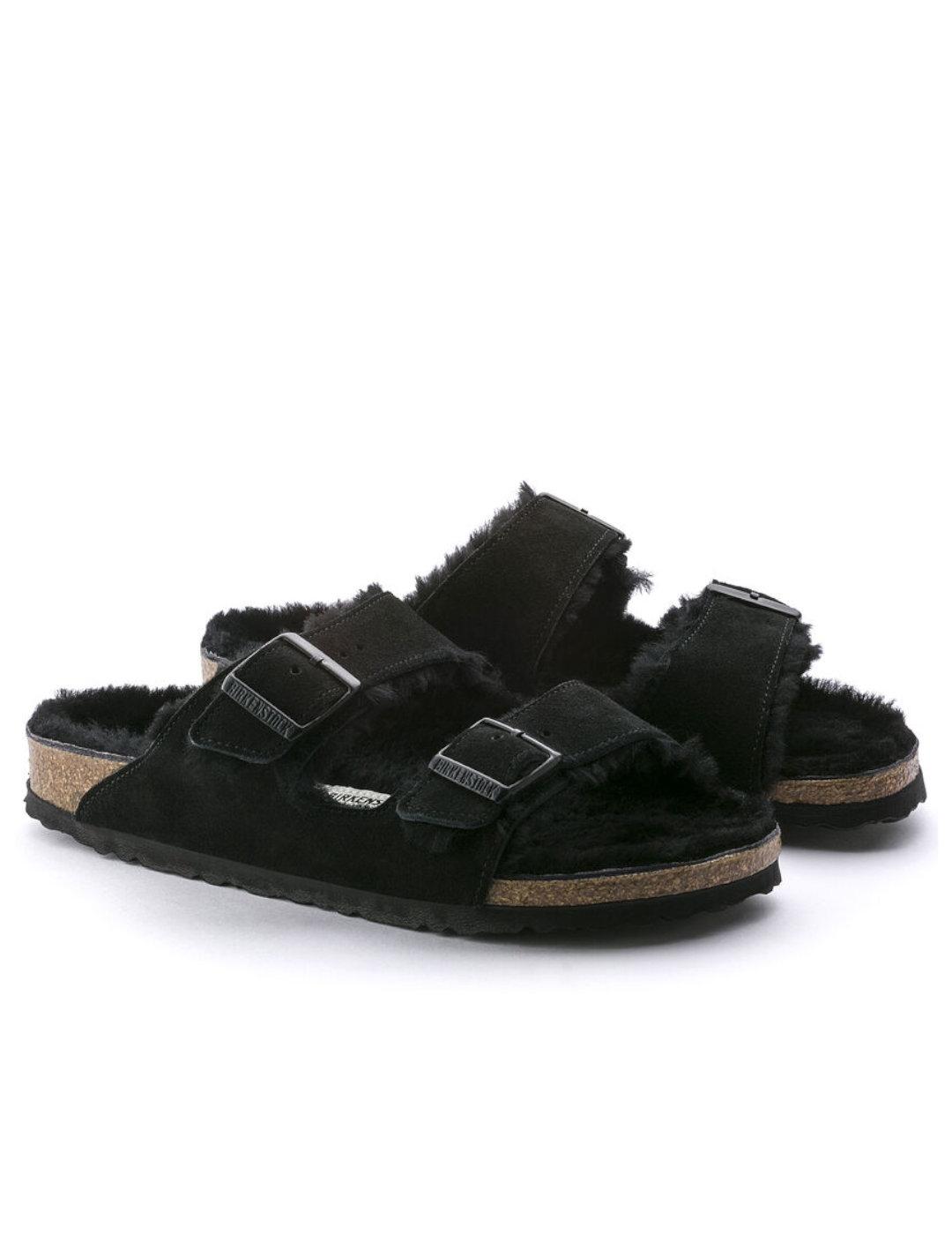 Birkenstock Arizona con lana en negro