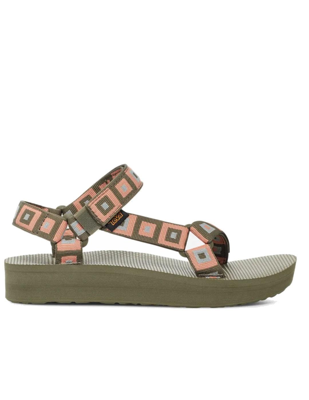 Sandalia Teva con cuña retro mujer