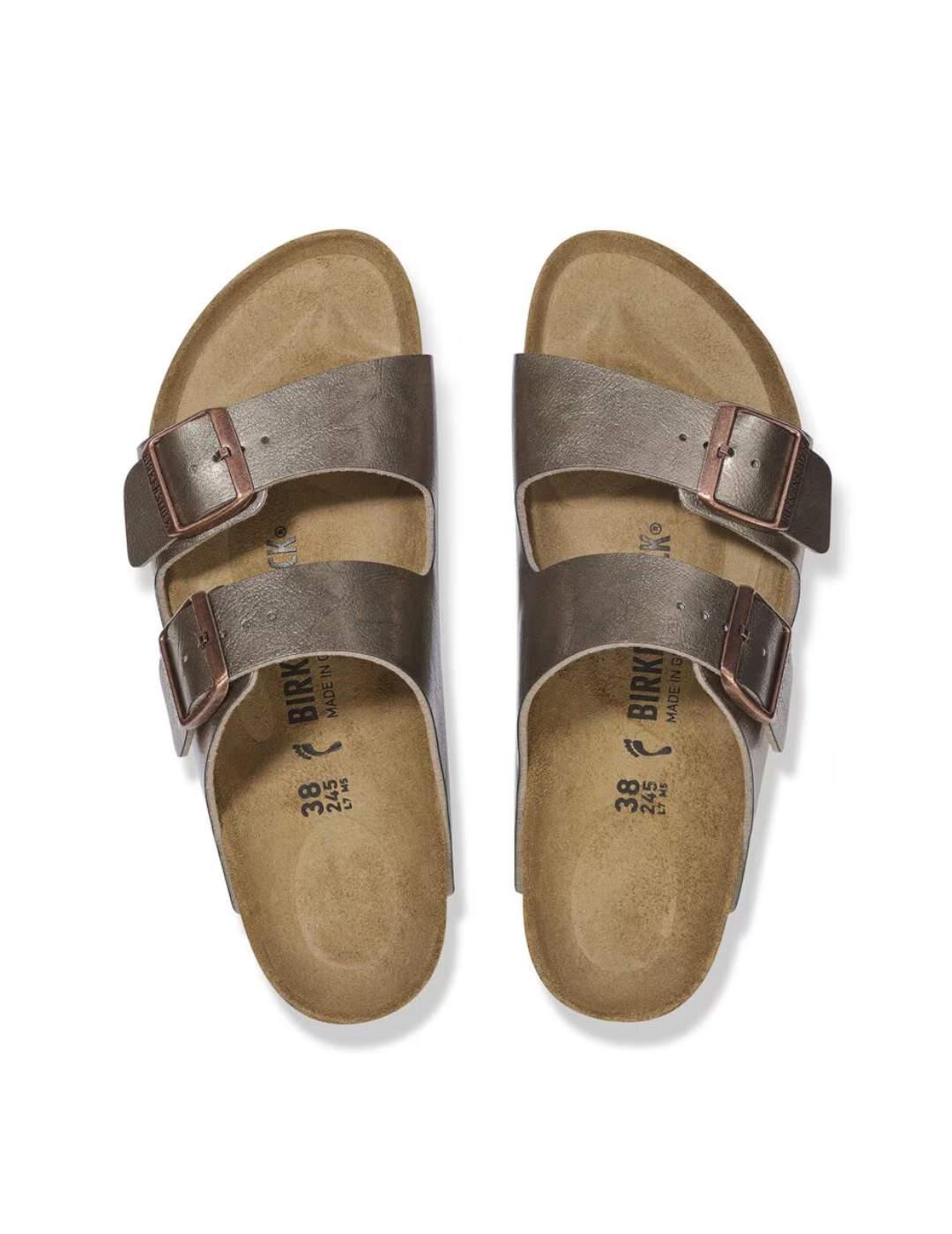 Sandalia Birkenstock Arizona metalizada mujer