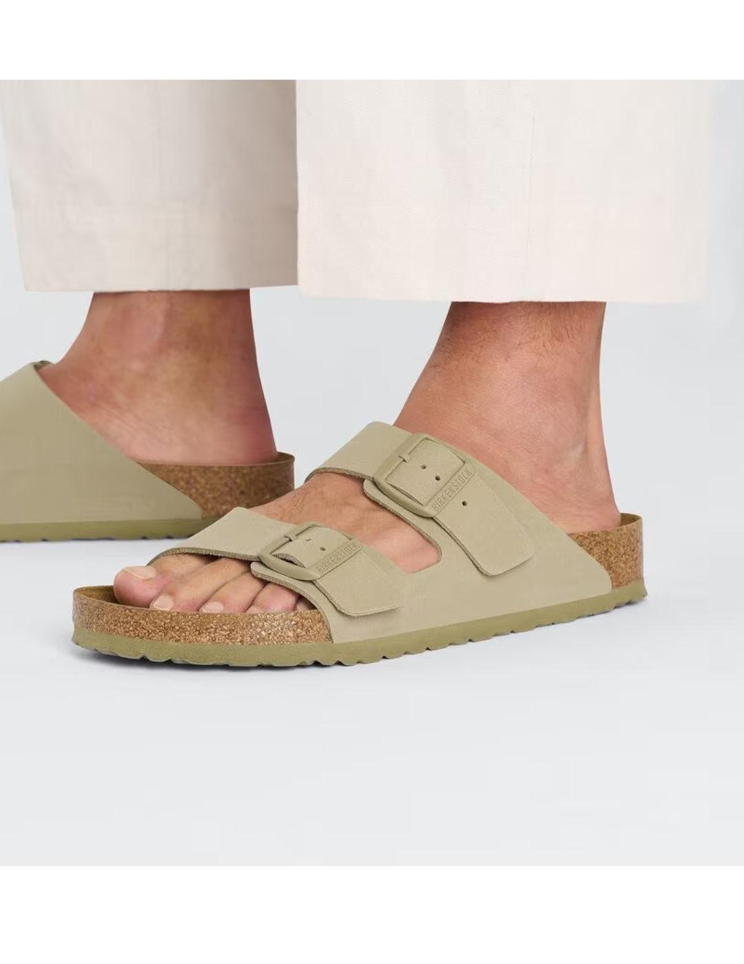 Sandalia Birkensock faded kaki hombre