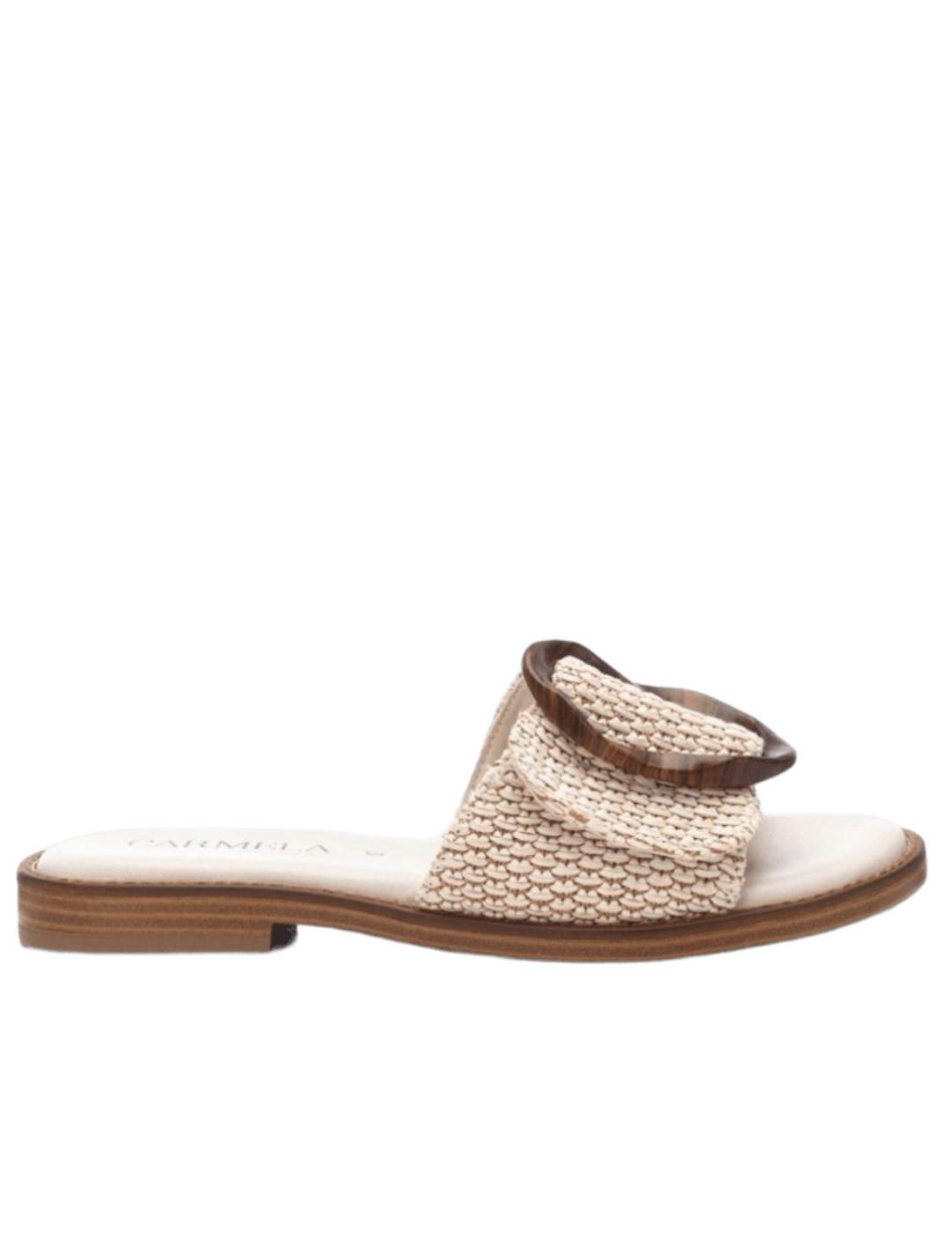 Sandalias Carmela beige tipo mule mujer