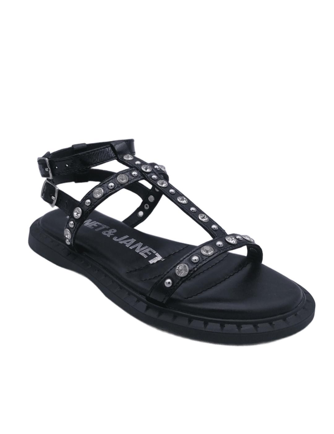 Sandalias Janet con tachas y piedras mujer