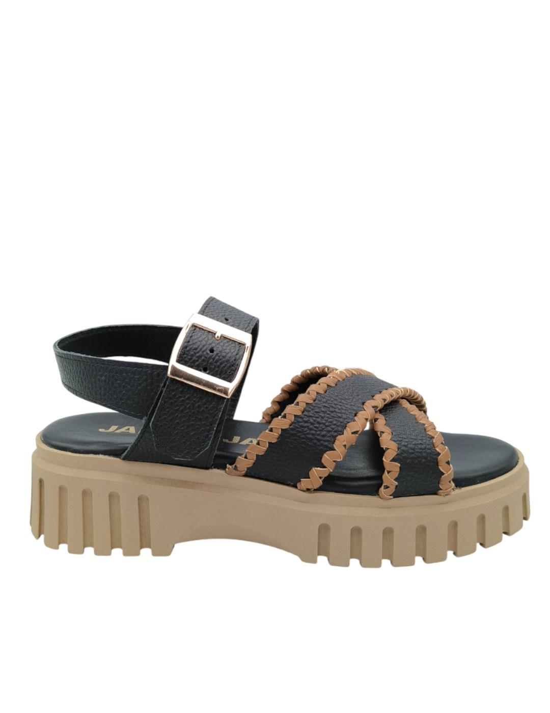 Sandalias Janet Janet con cuña y bordado mujer