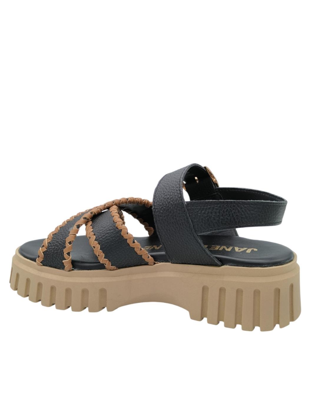 Sandalias Janet Janet con cuña y bordado mujer