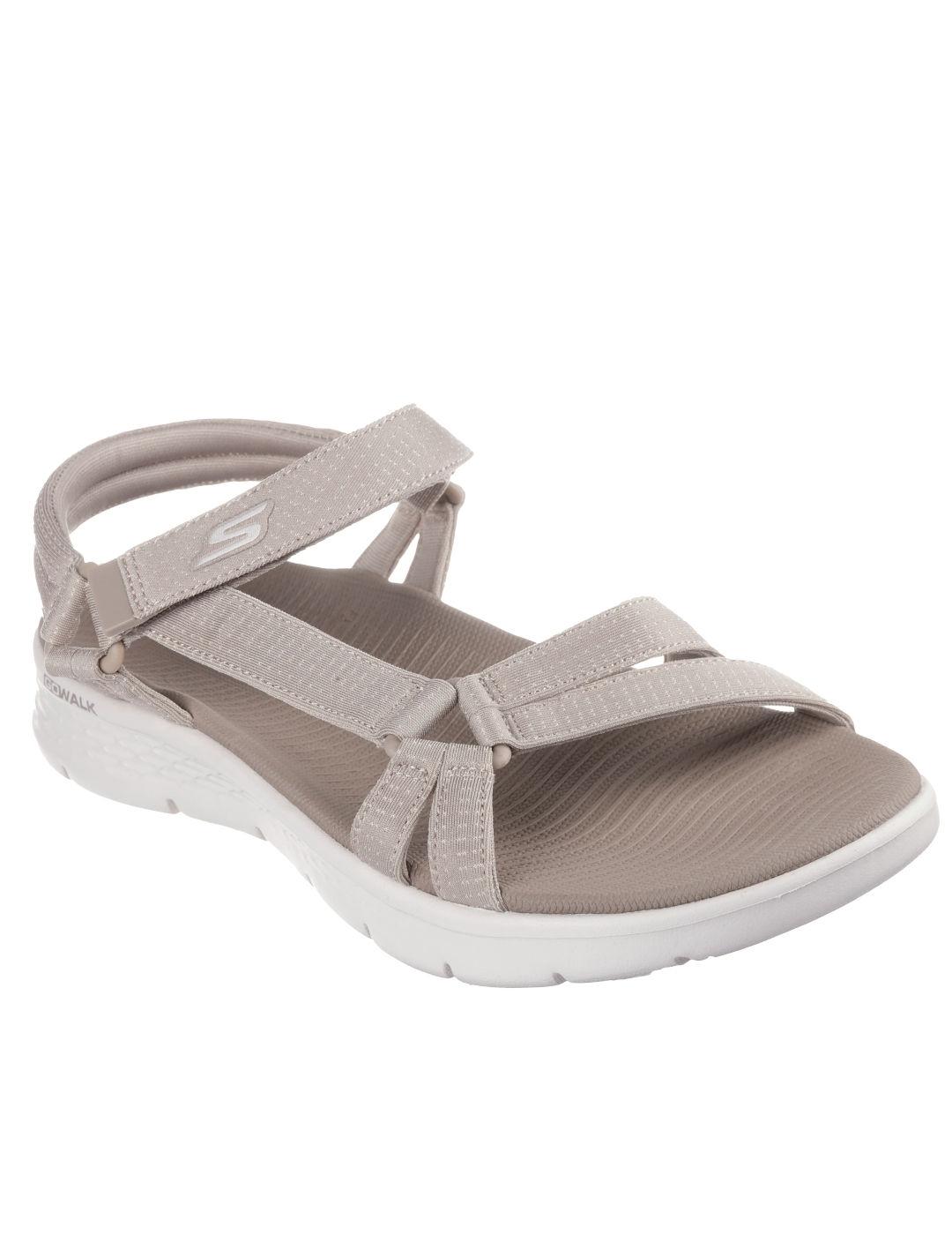 Sandalia Skechers taupe go walk flex