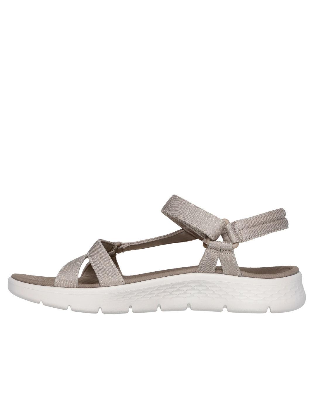 Sandalia Skechers taupe go walk flex
