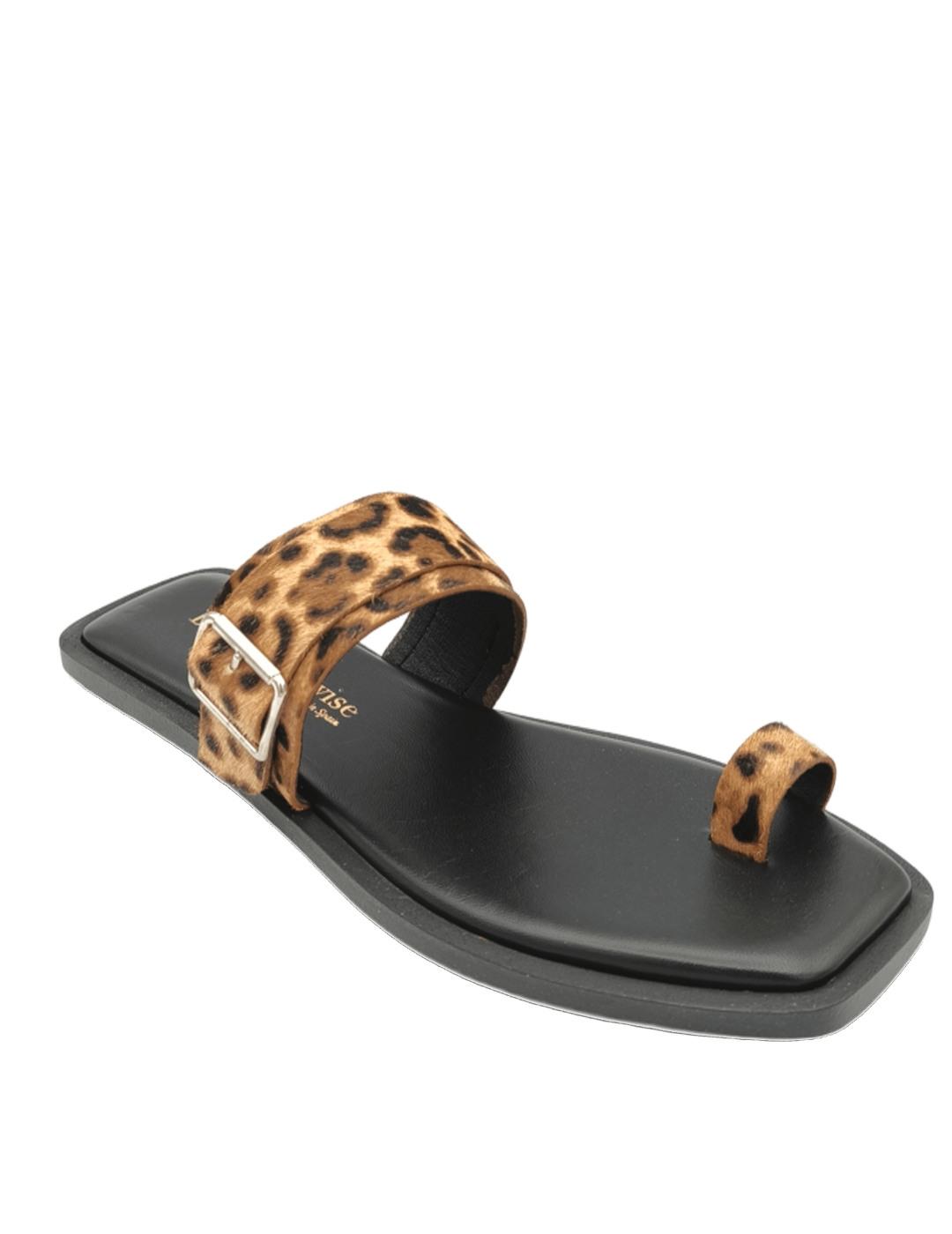 Sandalia leopardo Bryan de dedo mujer