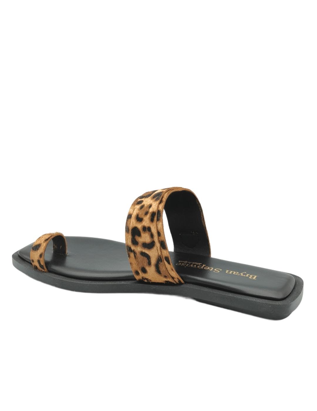 Sandalia leopardo Bryan de dedo mujer