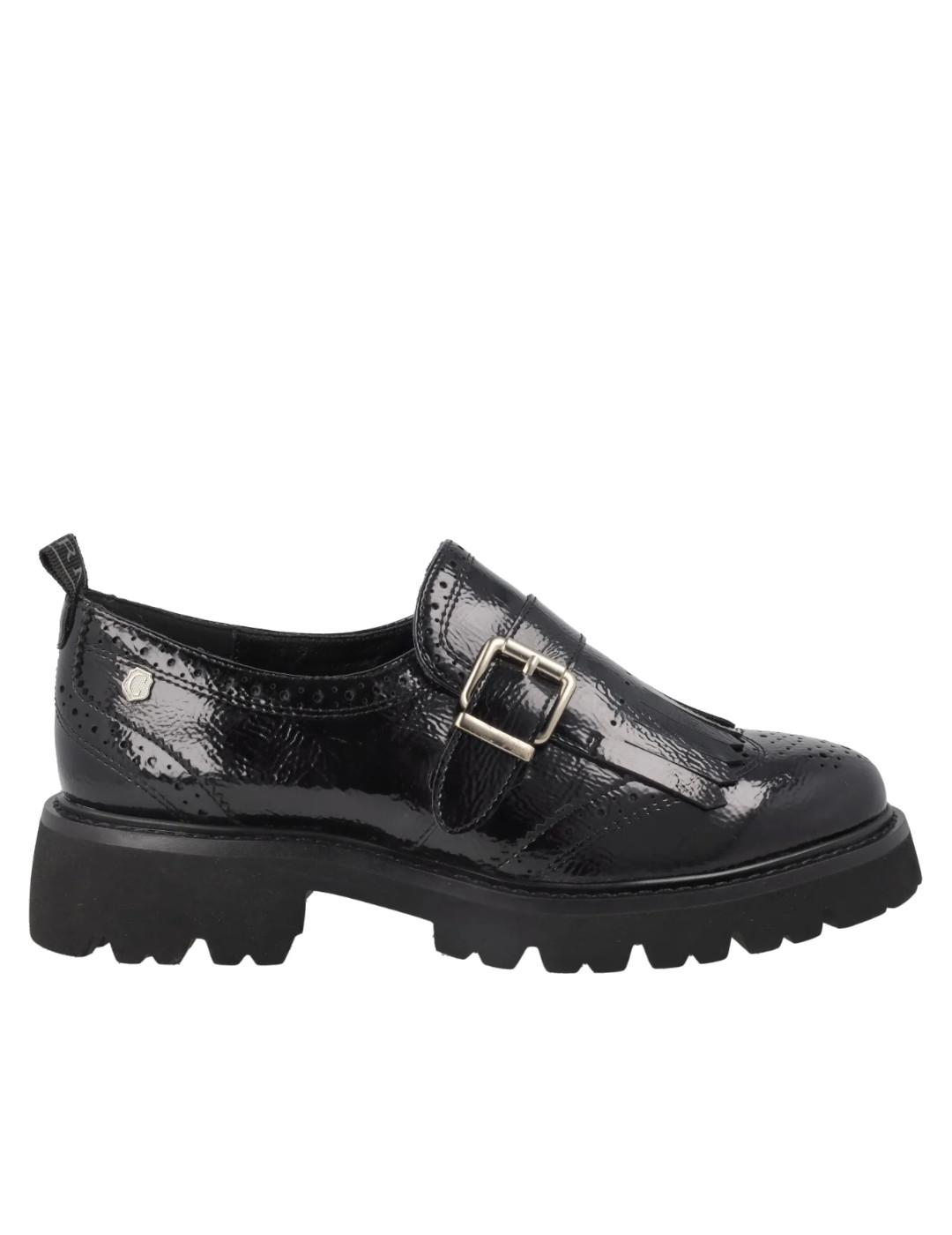 Mocasines Carmela en charol negro mujer