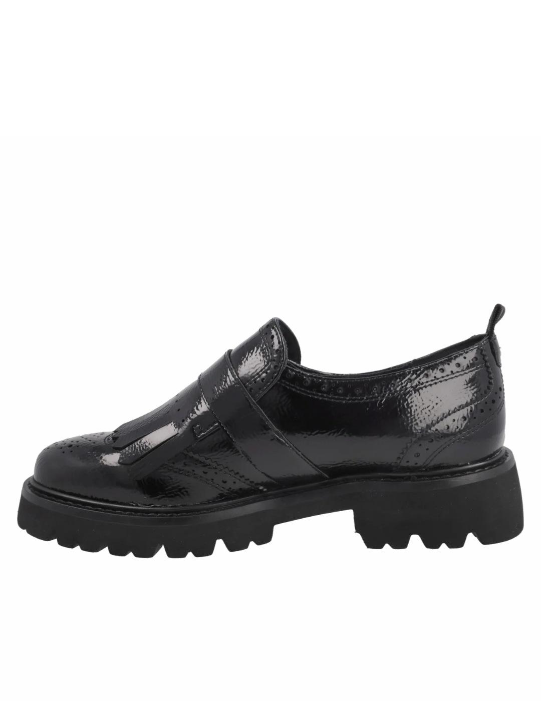 Mocasines Carmela en charol negro mujer