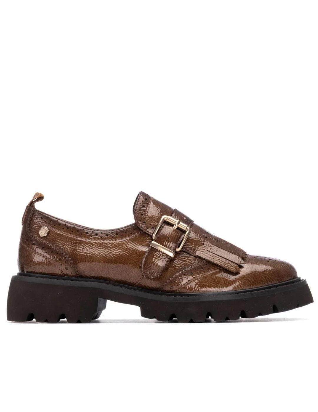 Mocasines Carmela en charol taupe mujer 