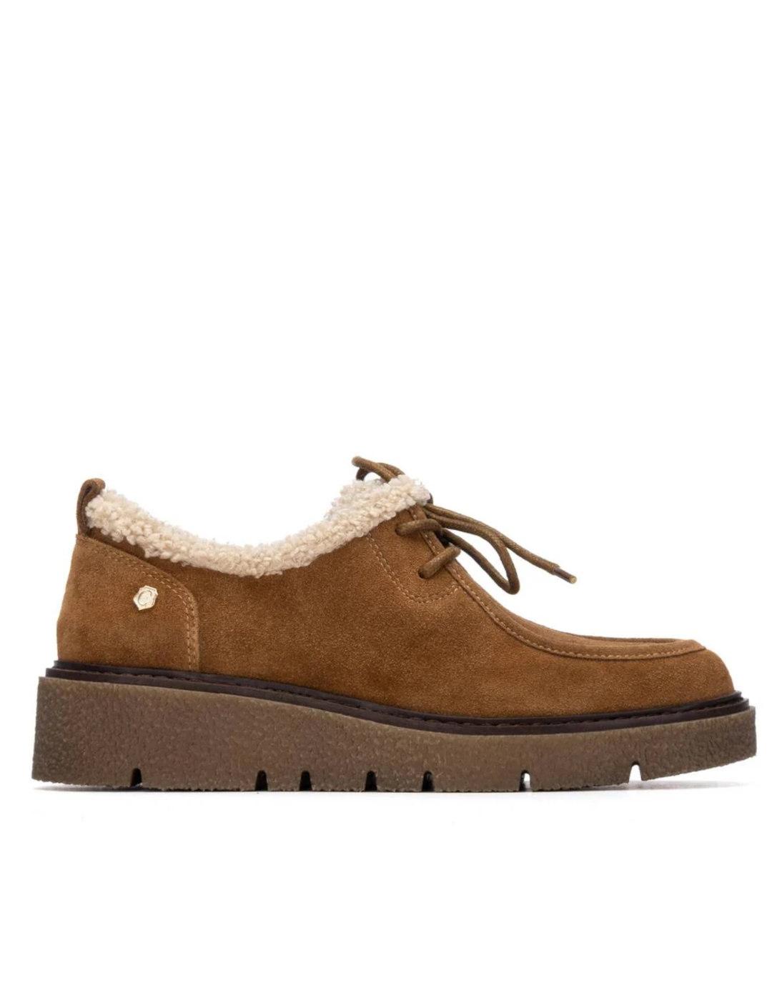 Zapatos Carmela cordones camel mujer