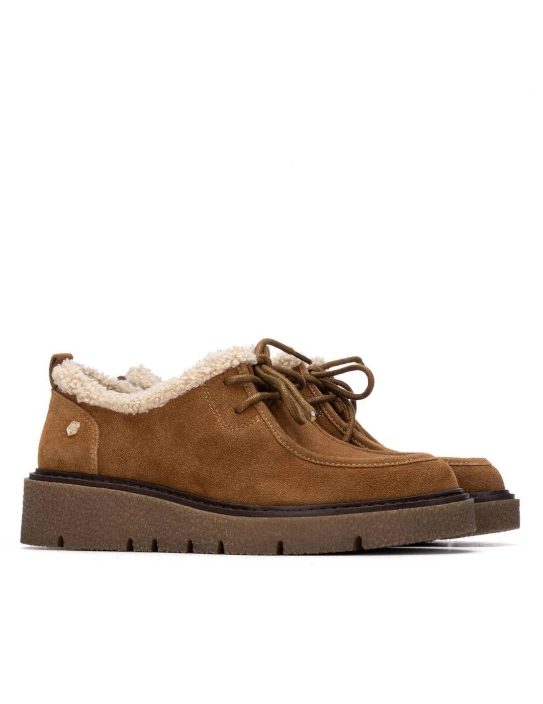 Zapatos Carmela cordones camel mujer