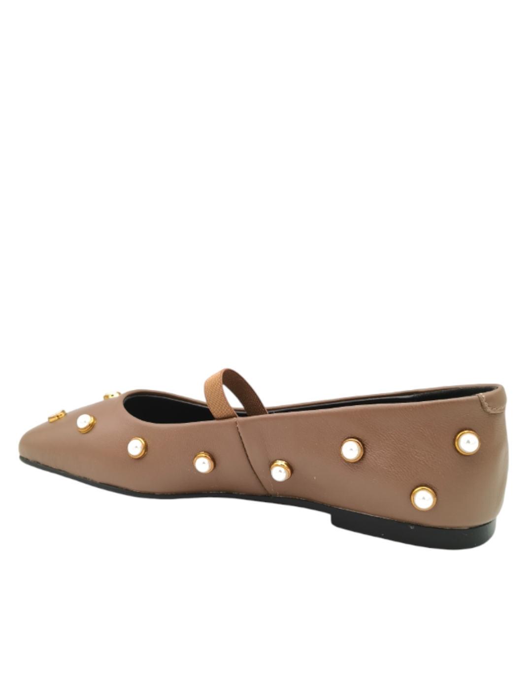 Bailarina Venezianas con perlas en marron