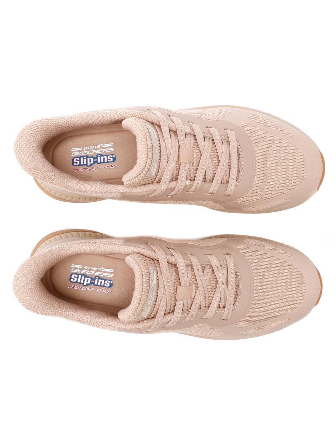 Skechers Slipins en rosa mujer bobs squad 4