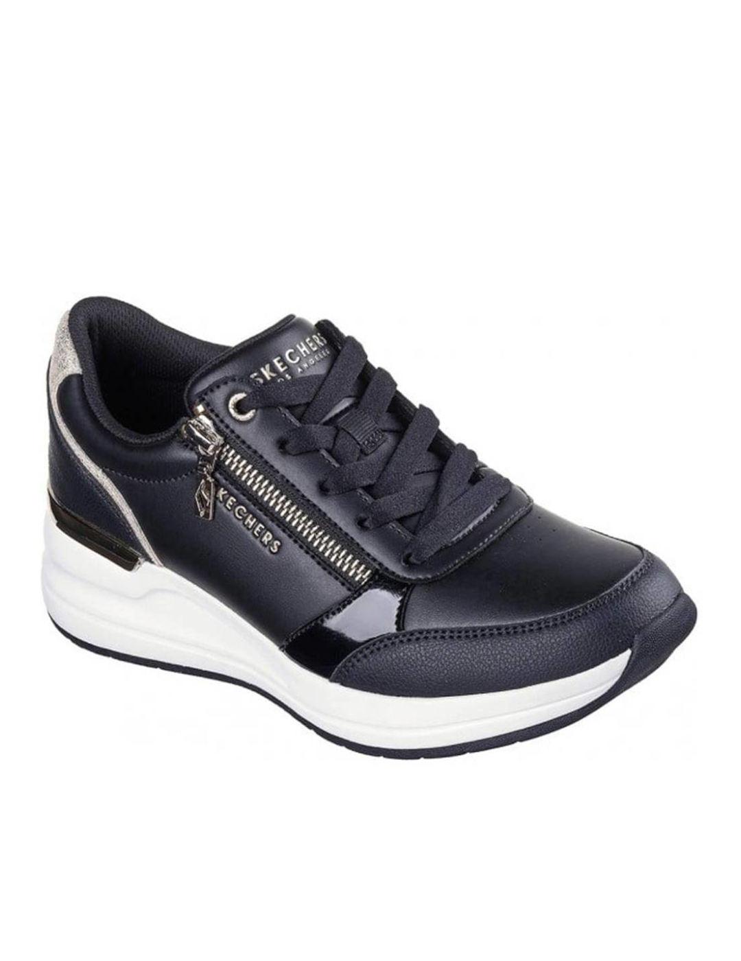 Deportiva Skechers con cremallera en negro mujer