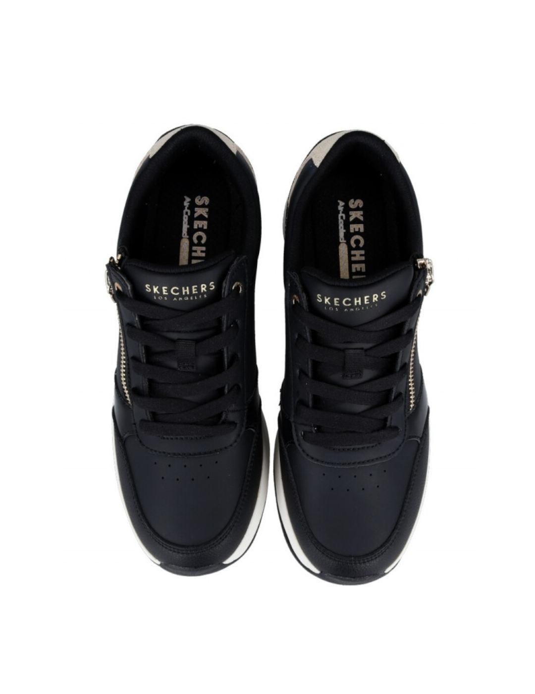 Deportiva Skechers con cremallera en negro mujer