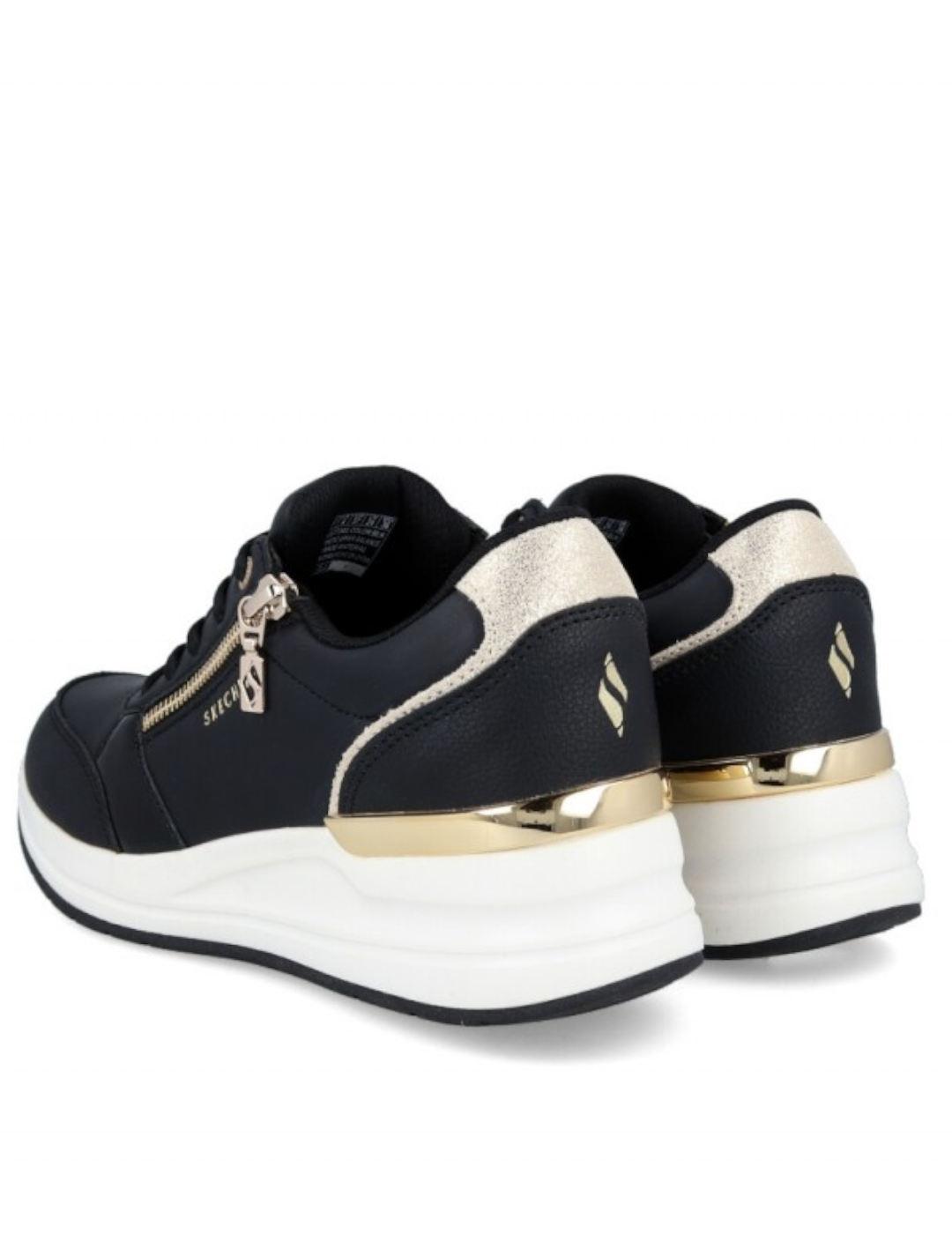Deportiva Skechers con cremallera en negro mujer
