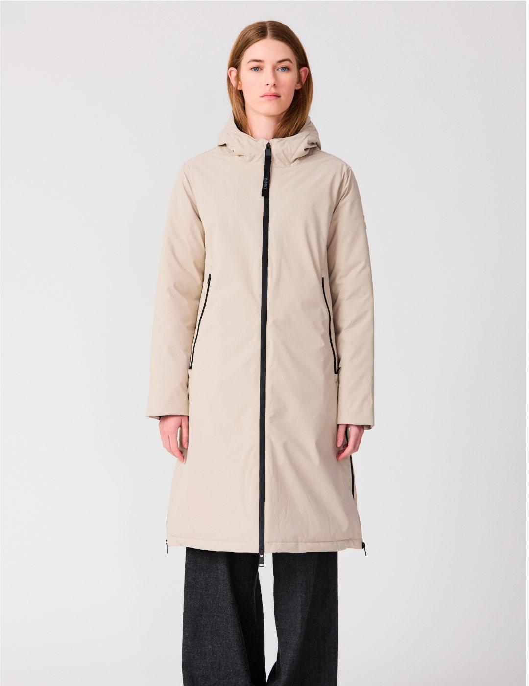 Abrigo TANTÄ Cher impermeable mujer stone grey