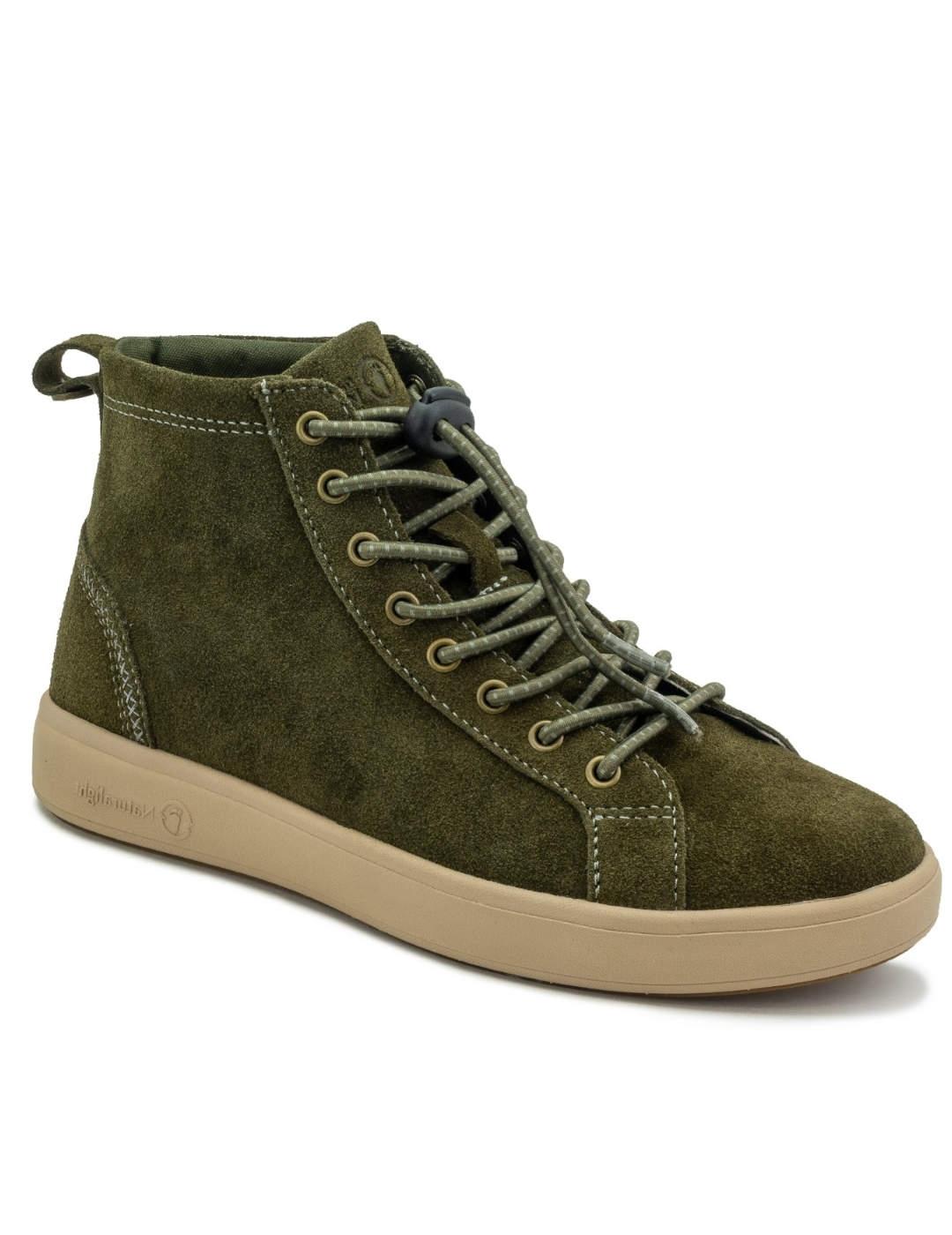 Botines Natural World con cordones en verde