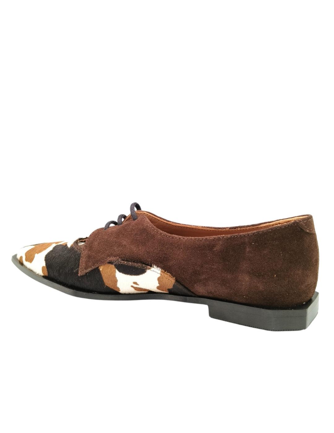 Zapatos Nemonic con cordones animal print mujer