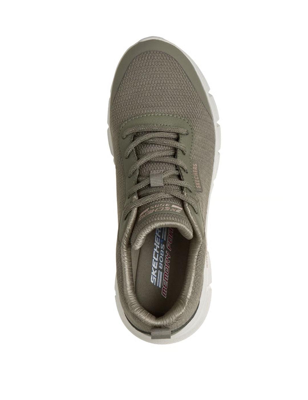 Deportiva Skechers waterproof bobs verde oliva 